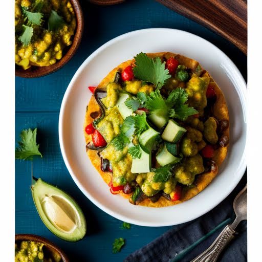 Tostadas de requeson con rajas poblanas de 296 Kcal