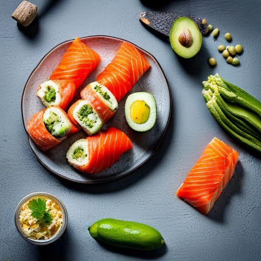 Sushi de salmon de 184 Kcal