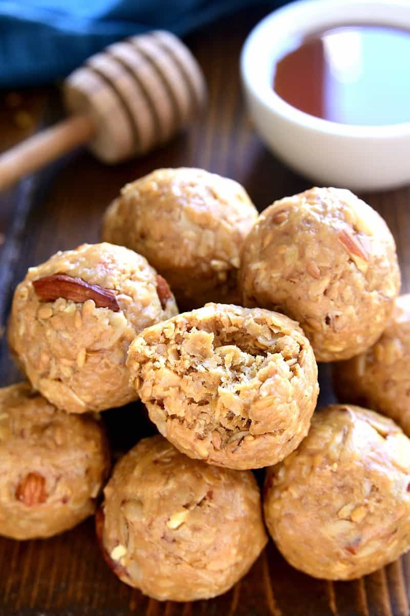 Honey Almond Energy Balls de 261 Kcal Receta fácil en la app Avena
