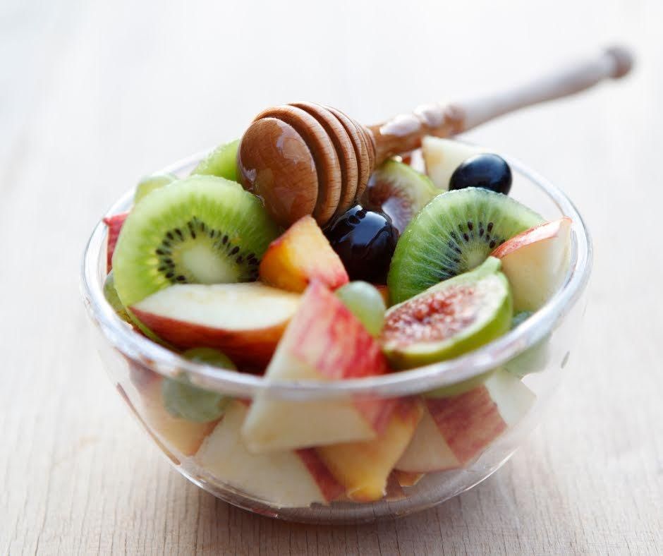 Mix de fruta con miel y amaranto de 303 Kcal