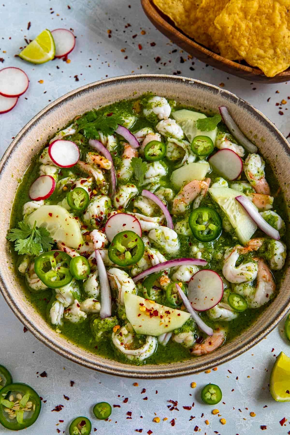 Aguachile de camarón de 201.16 Kcal