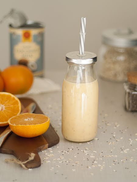 Batido de avena con mandarina de 295 Kcal