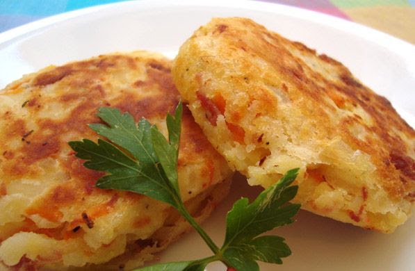 Tortitas de papa y zanahoria de  Kcal - Receta fácil en la app Avena