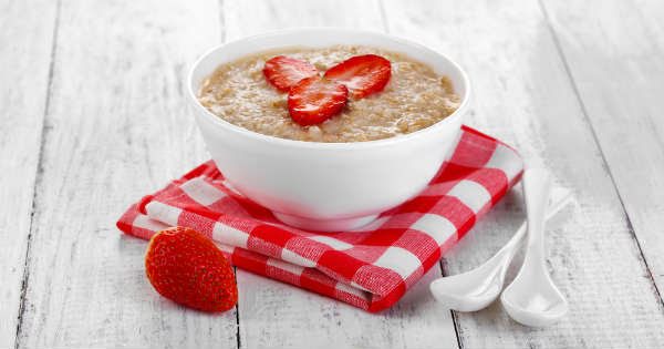 Puré de avena con fresas. de 126 Kcal