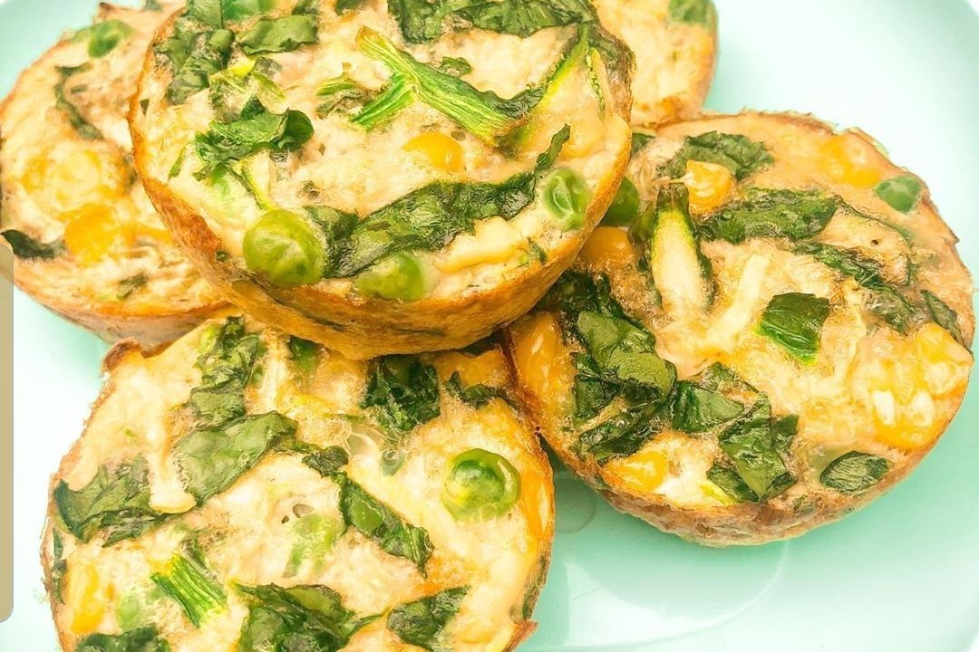 Muffin de acelgas, chícharos y pimiento de 158.2 Kcal