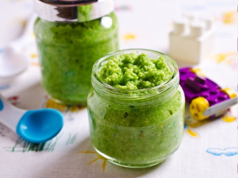 Puré de pera con brócoli de 120 Kcal