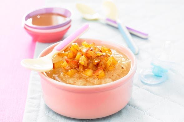 Avena cocida con durazno canela