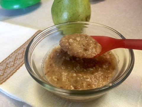 Papilla de avena, pera, manzana y pasas. de 235 Kcal