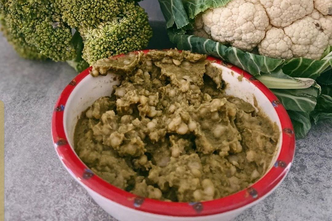 Papilla de brócoli, coliflor y lentejas. de 169 Kcal