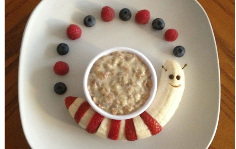 Caracol de frutas con avena