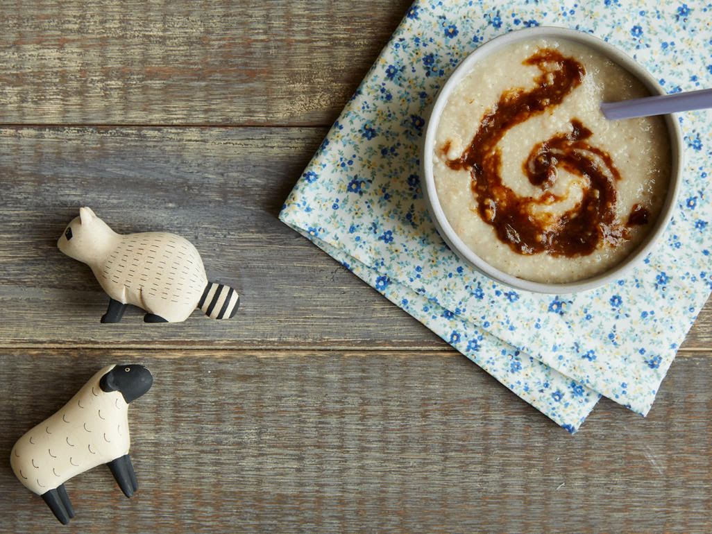 Avena cocida con puré de ciruela pasa de 281 Kcal