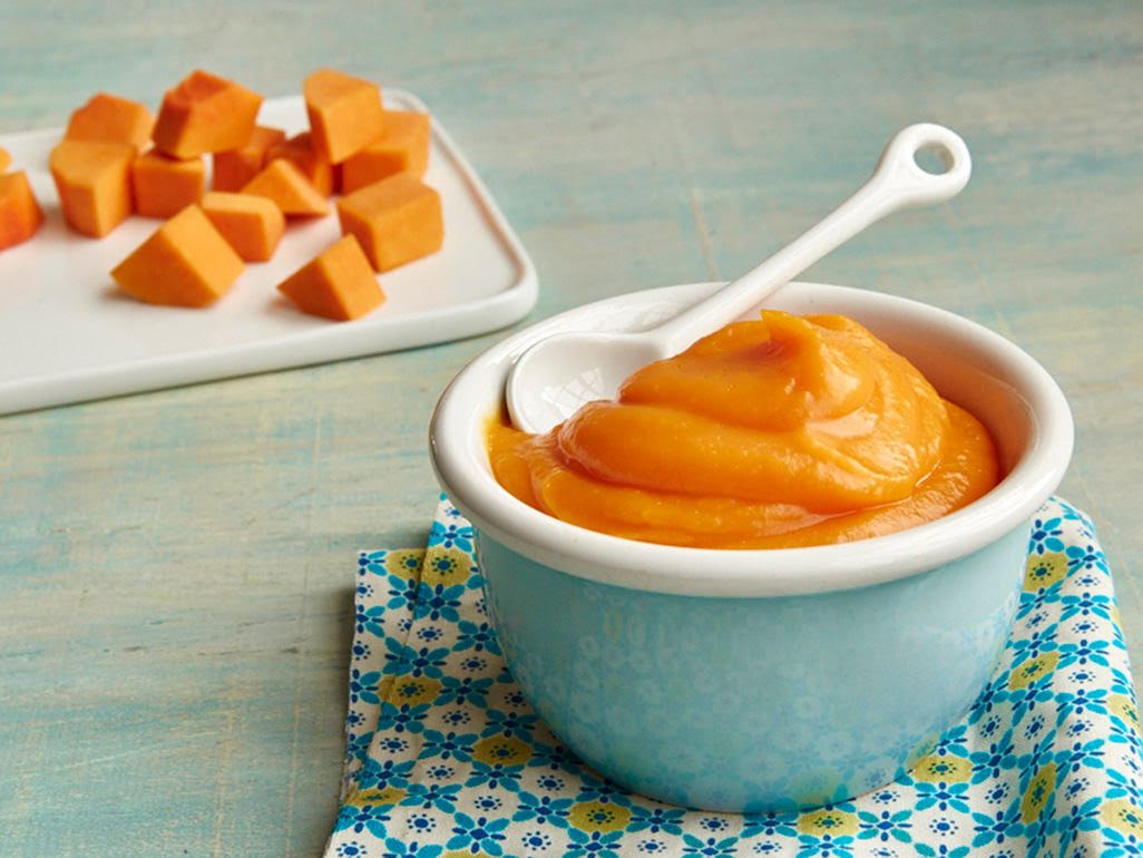 Papilla de camote y papaya de 128 Kcal