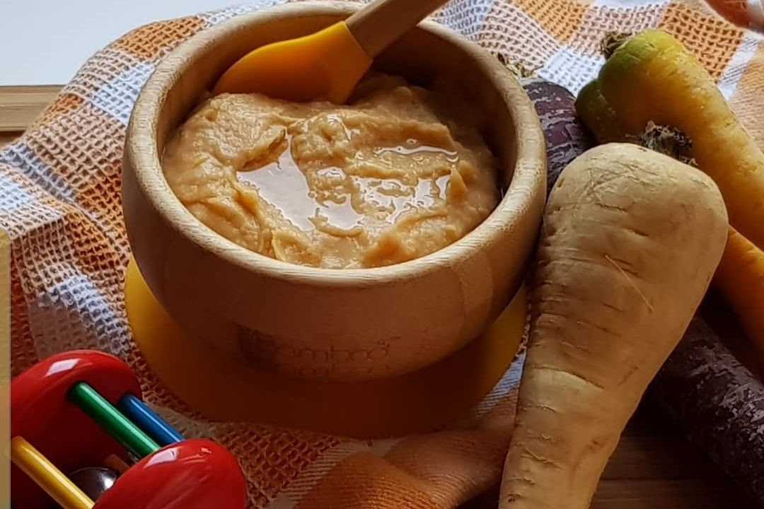 Papilla de camote, zanahoria y naranja de 226 Kcal