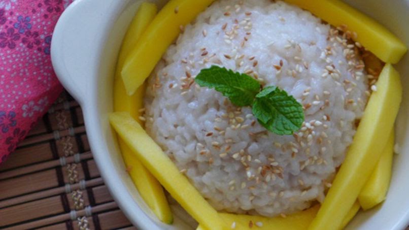Arroz con mango y coco de 97 Kcal