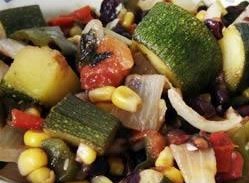 Calabacitas con elote y frijol de 284.2 Kcal