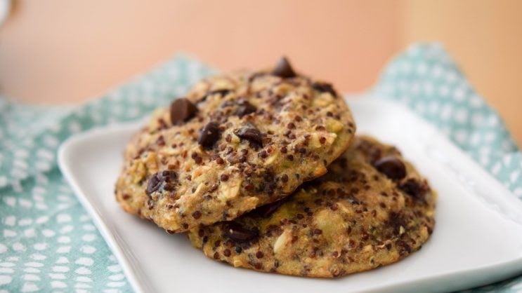 Galletas de quinoa, plátano y chocolate de 527 Kcal