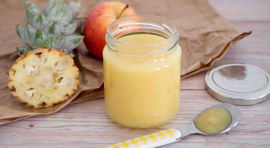 Papilla de piña con manzana y plátano de 165 Kcal