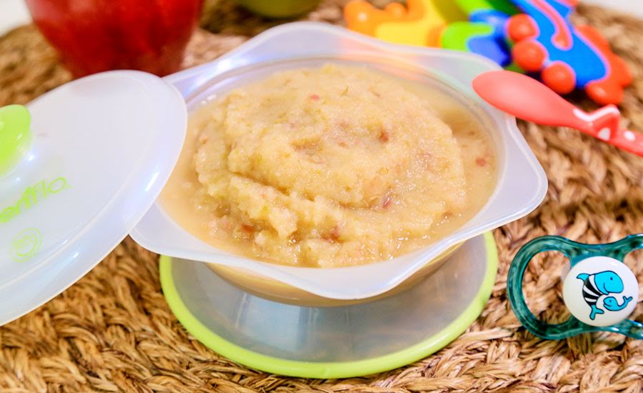 Papilla de arroz, manzana, plátano y durazno de 371 Kcal