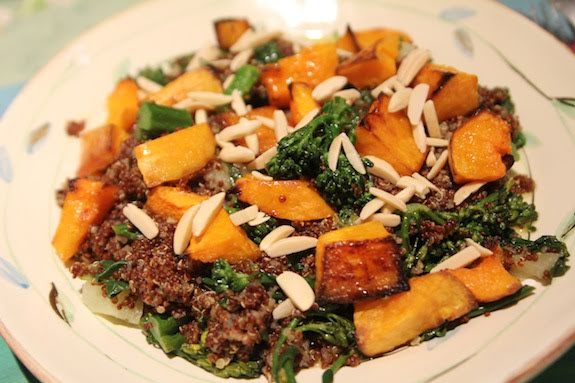 Arroz con camote y carne molida