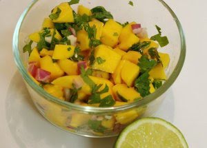 Ceviche de mango y tuna de 195.2 Kcal