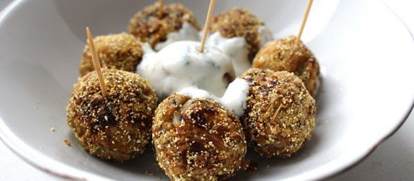 Albohóndigas de lenteja, queso manchego y avena