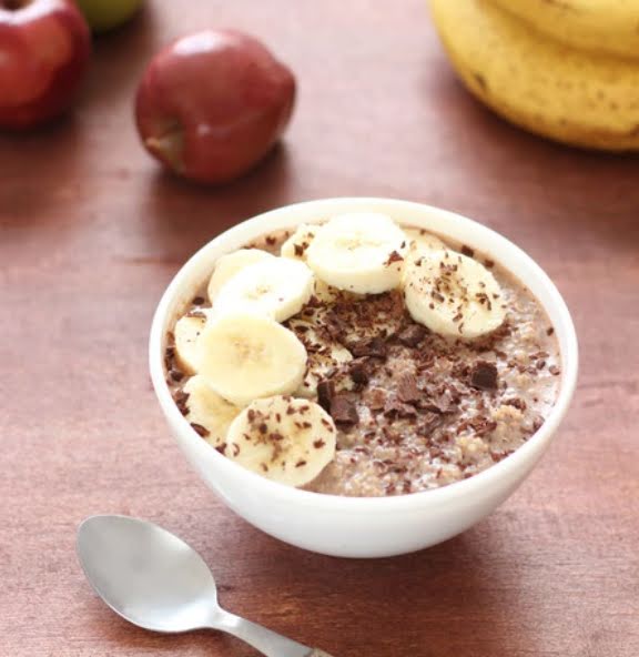 Quinoa cocida con plátano de 122 Kcal