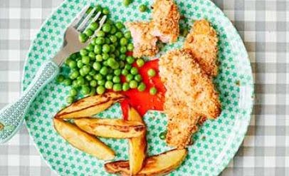 Nuggets de pescado con papas de 173.2 Kcal