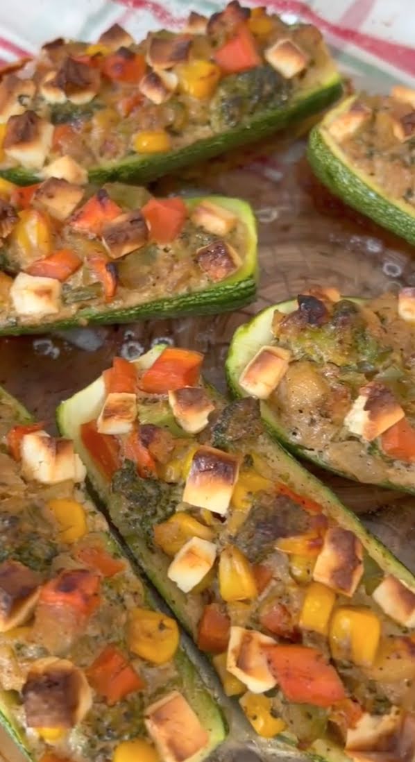 Calabazas rellenas de verdura y panela