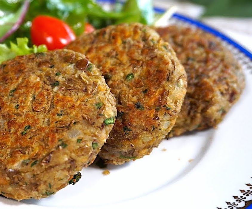 Tortitas de lentejas con atún y zanahoria