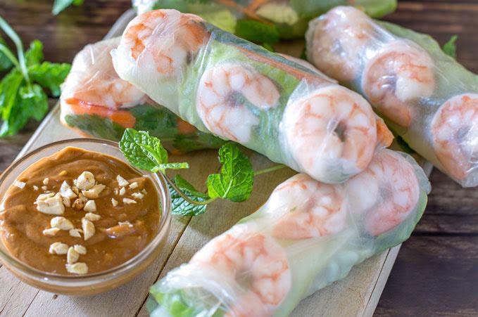 Rollos vietnamitas de camarón