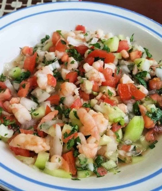 Ceviche de camarón cocido de 204.16 Kcal