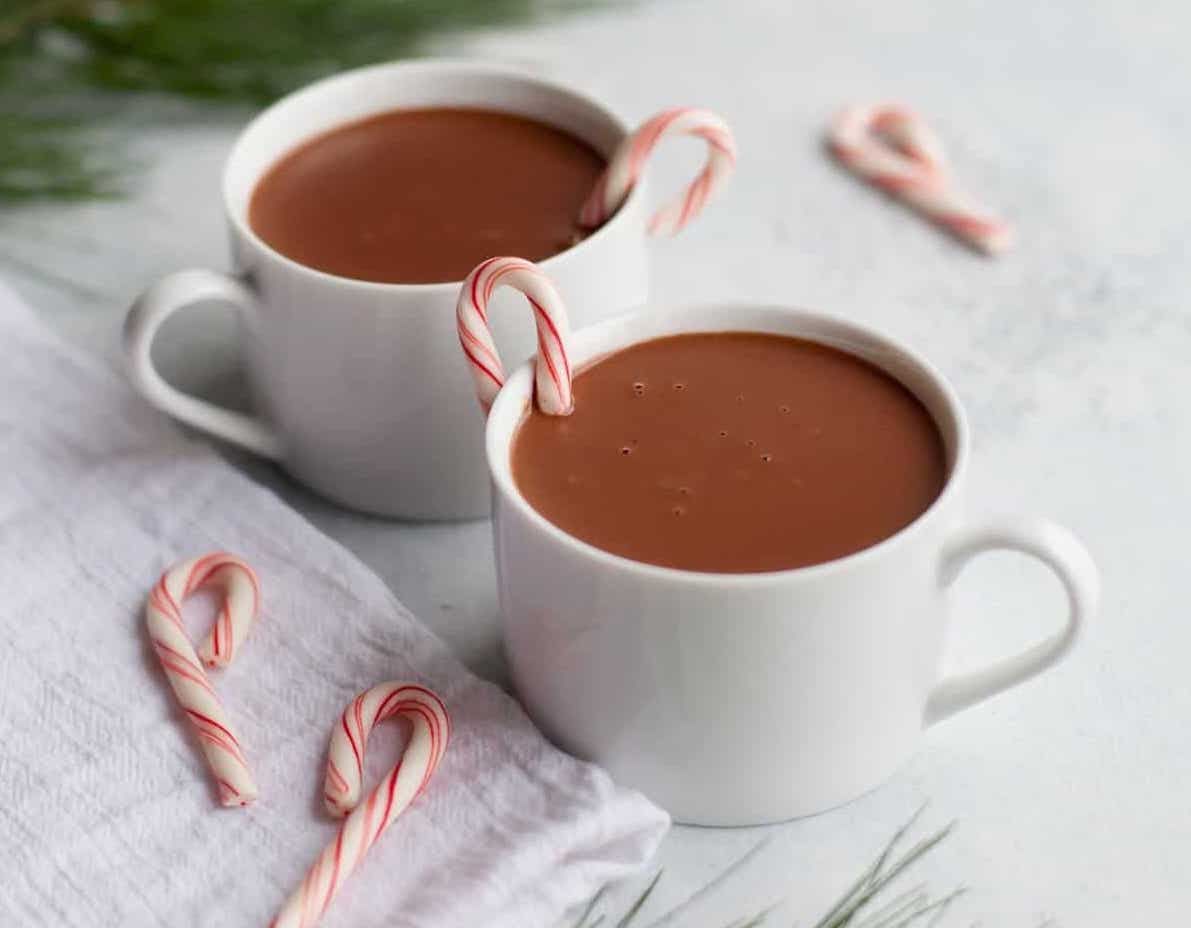 Chocolate caliente navideño de 213 Kcal