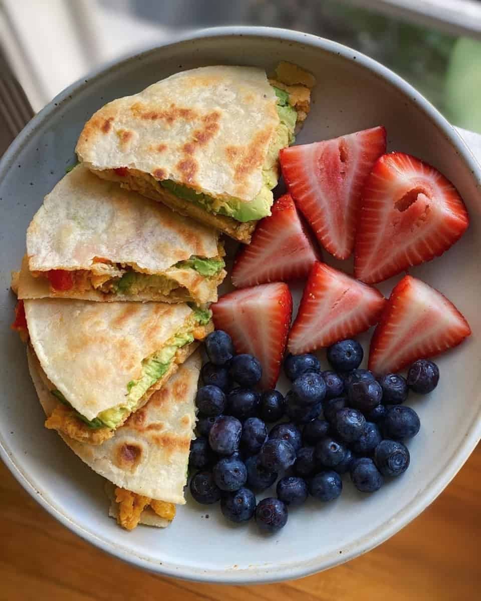 Quesadillas con fruta de 292 Kcal