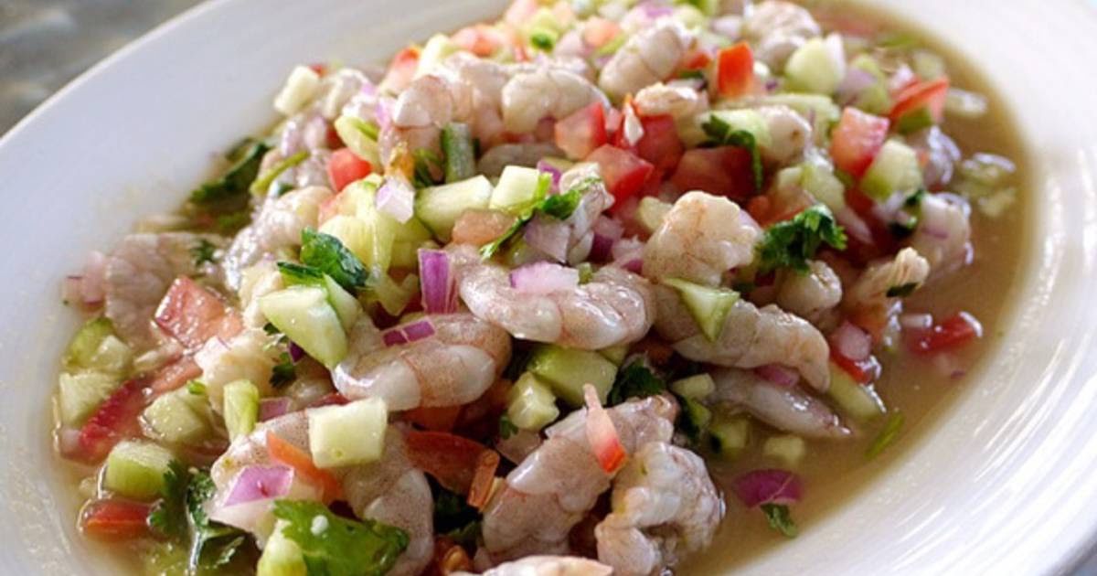 Ceviche de pescado y camarón