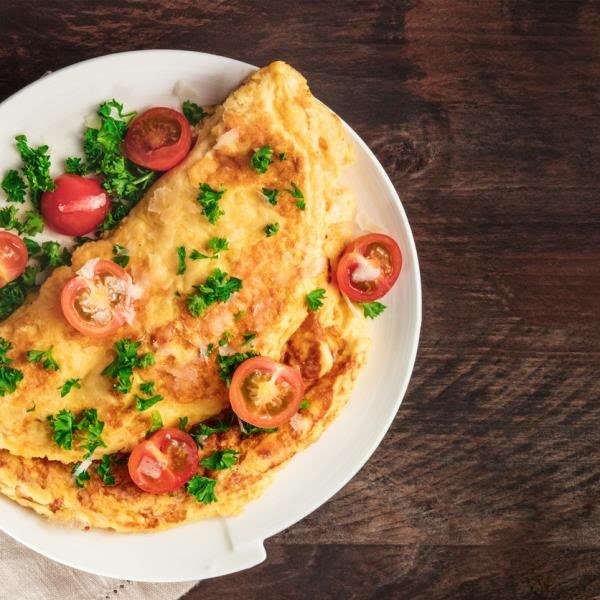 Omelette de vegetales de 237 Kcal