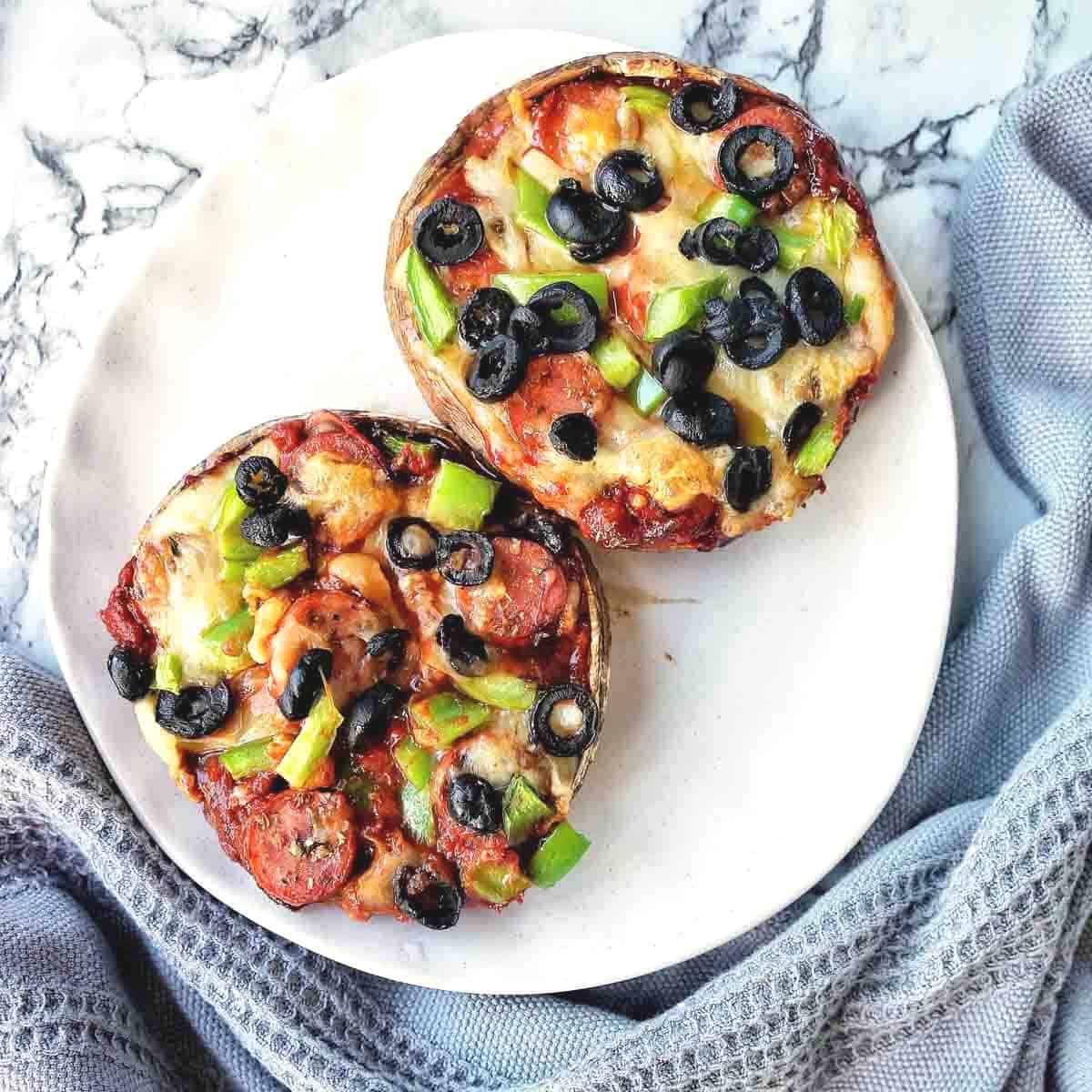 Portobellos rellenos de verdura y gratinados de 239.2 Kcal