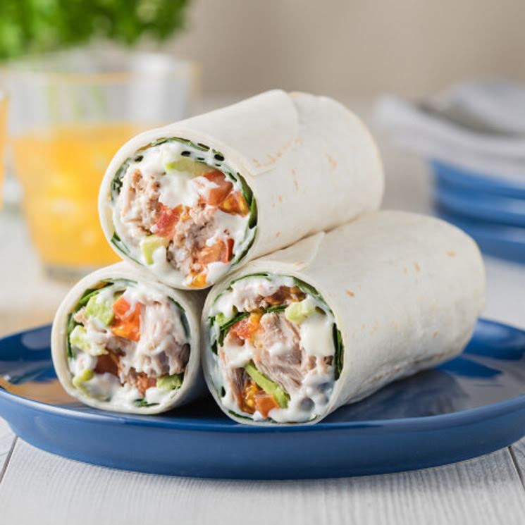 Wrap de atún y verduras de 344 Kcal