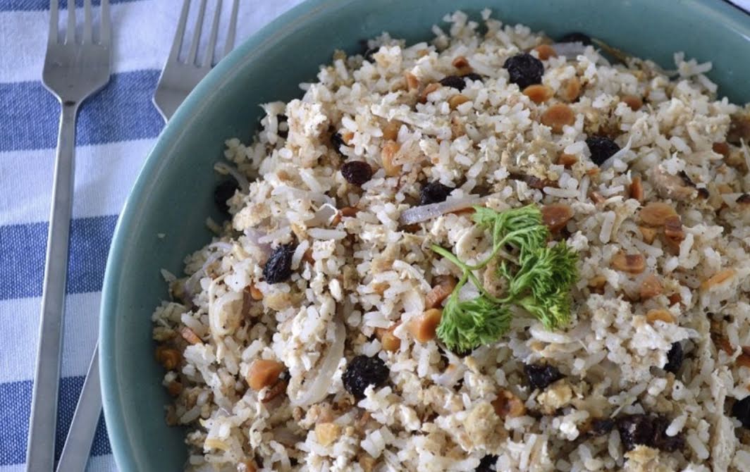 Arroz almendrado con salmón