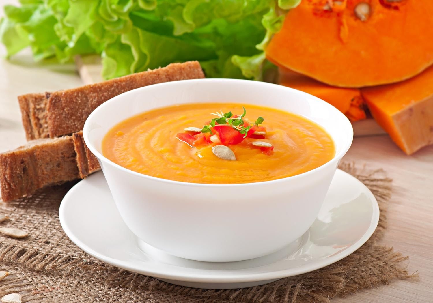 Sopa de calabaza de 256 Kcal