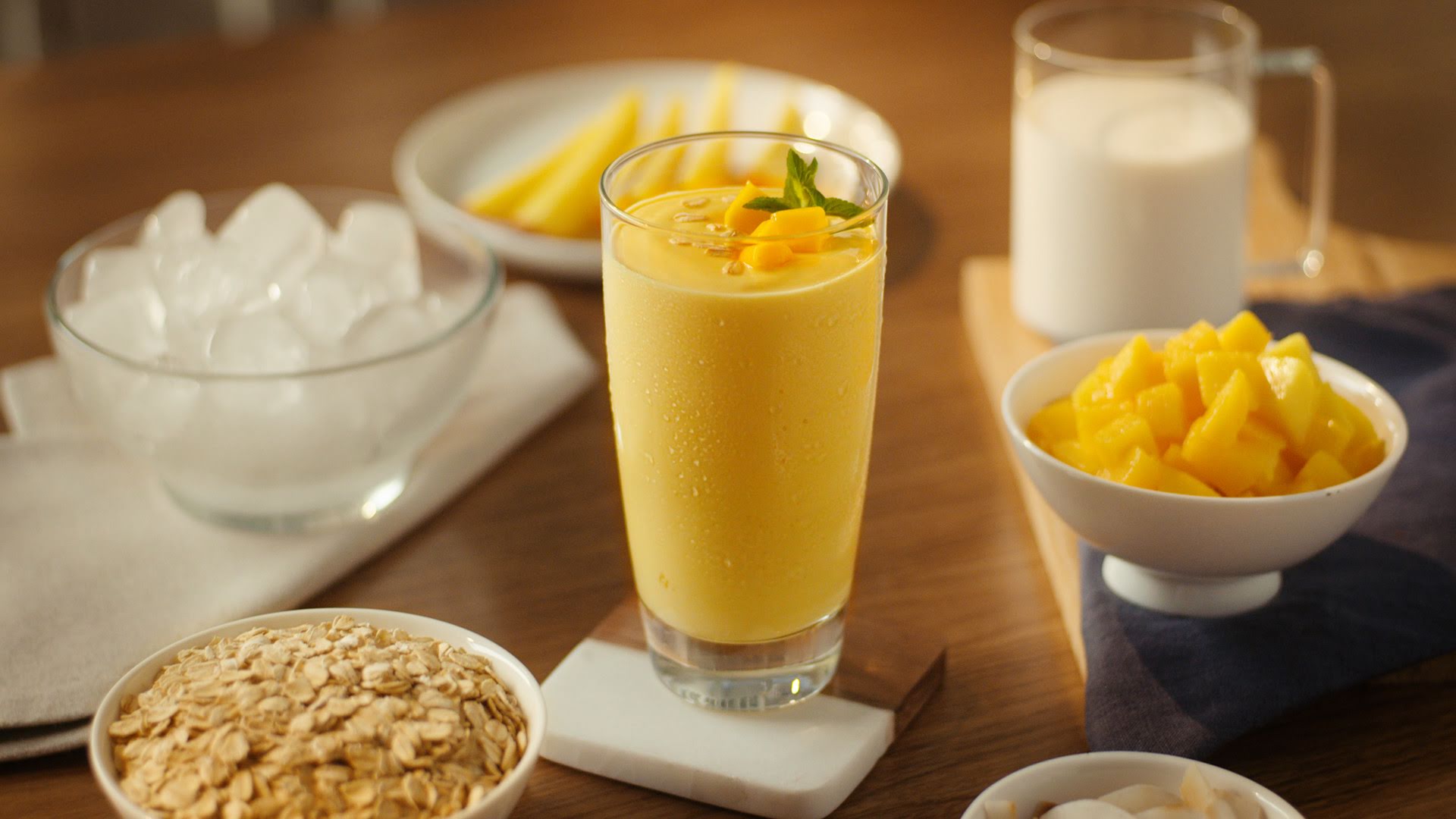 Receta de Agua de avena con mango