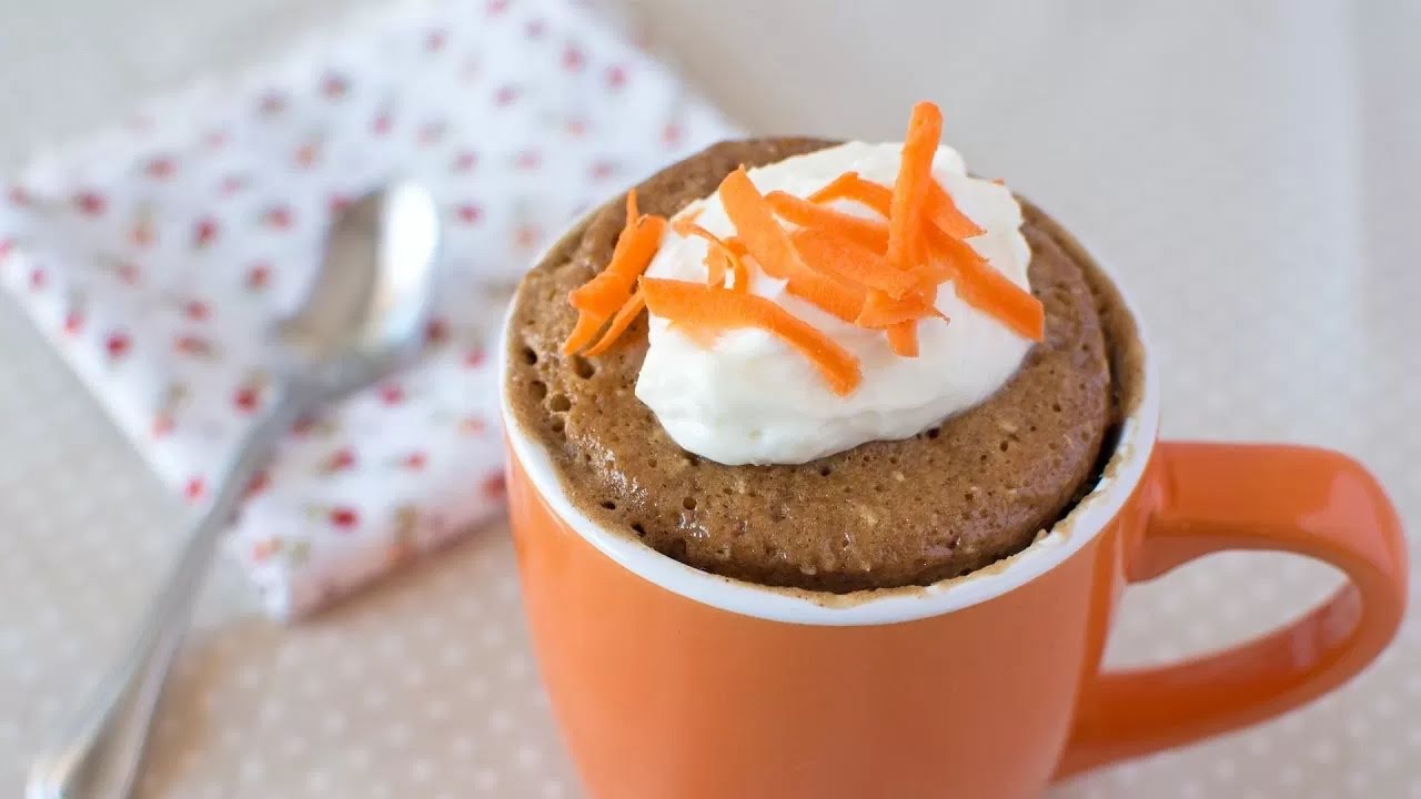 Mugcake de zanahoria y chocolate de 147 Kcal