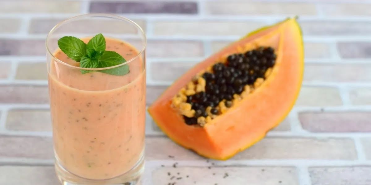 Licuado de papaya de 146 Kcal