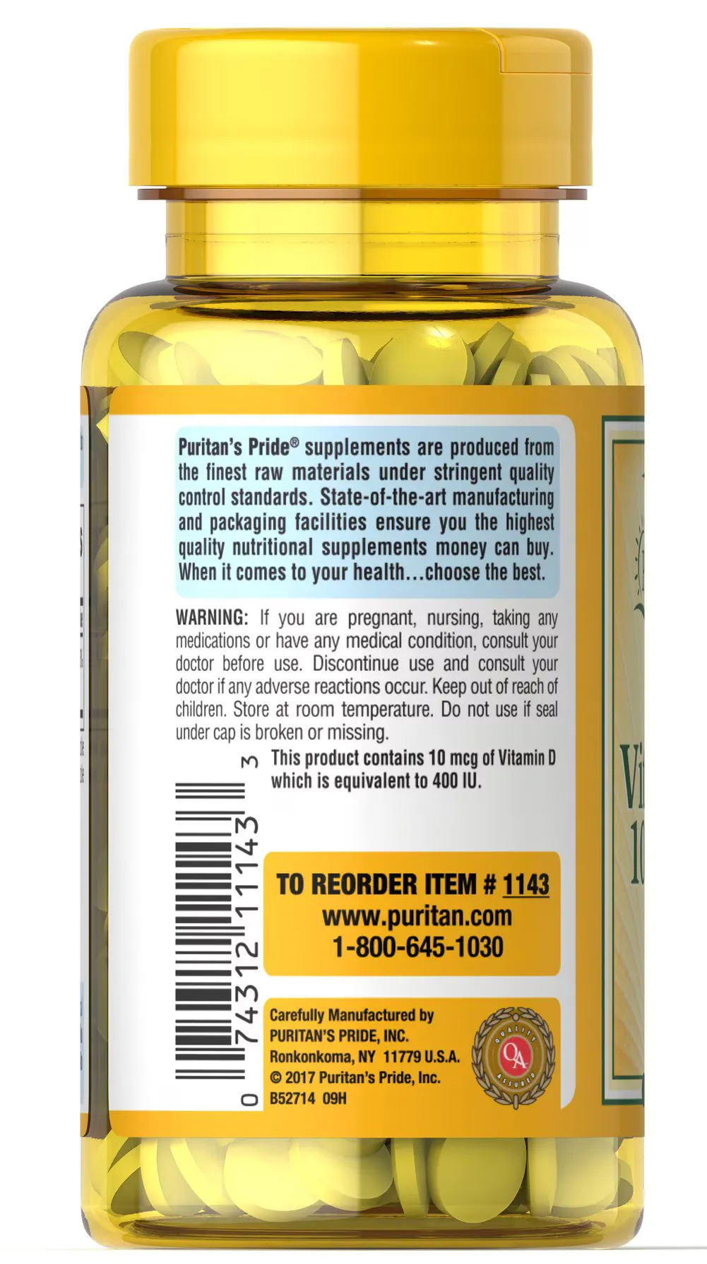 維他命D3 400 IU（10 mcg） 250 Tablets - 3