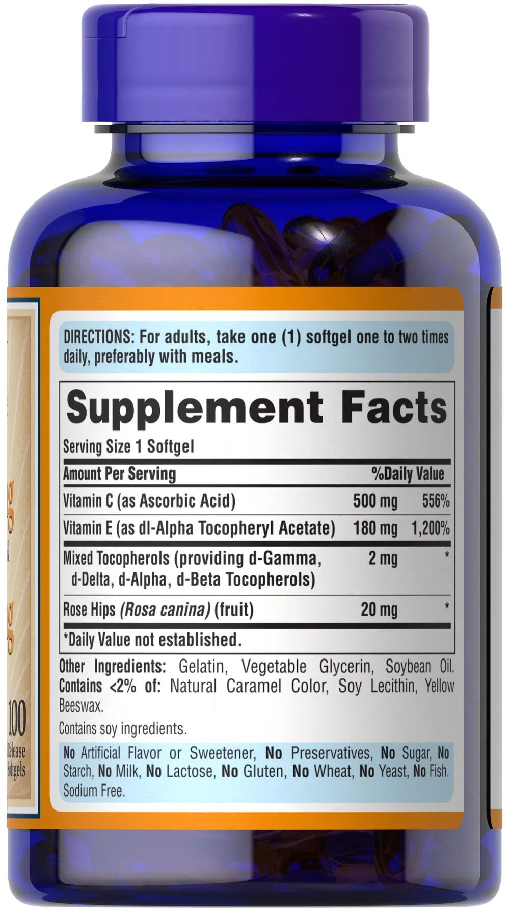 玫瑰果C&E亮妍錠 –500mg維C + 400IU維E，全面抗氧化防禦配方 - 5