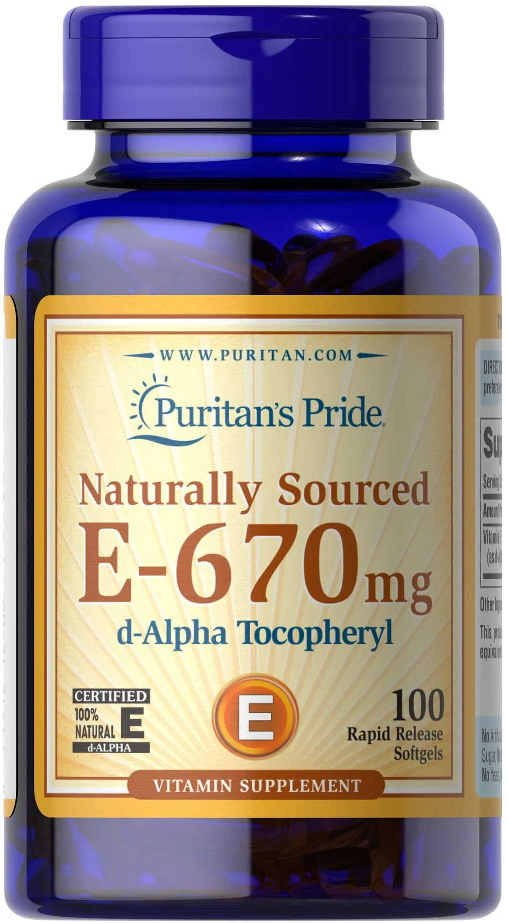 維他命E 1000 iu 天然來源 Naturally Sourced - 2