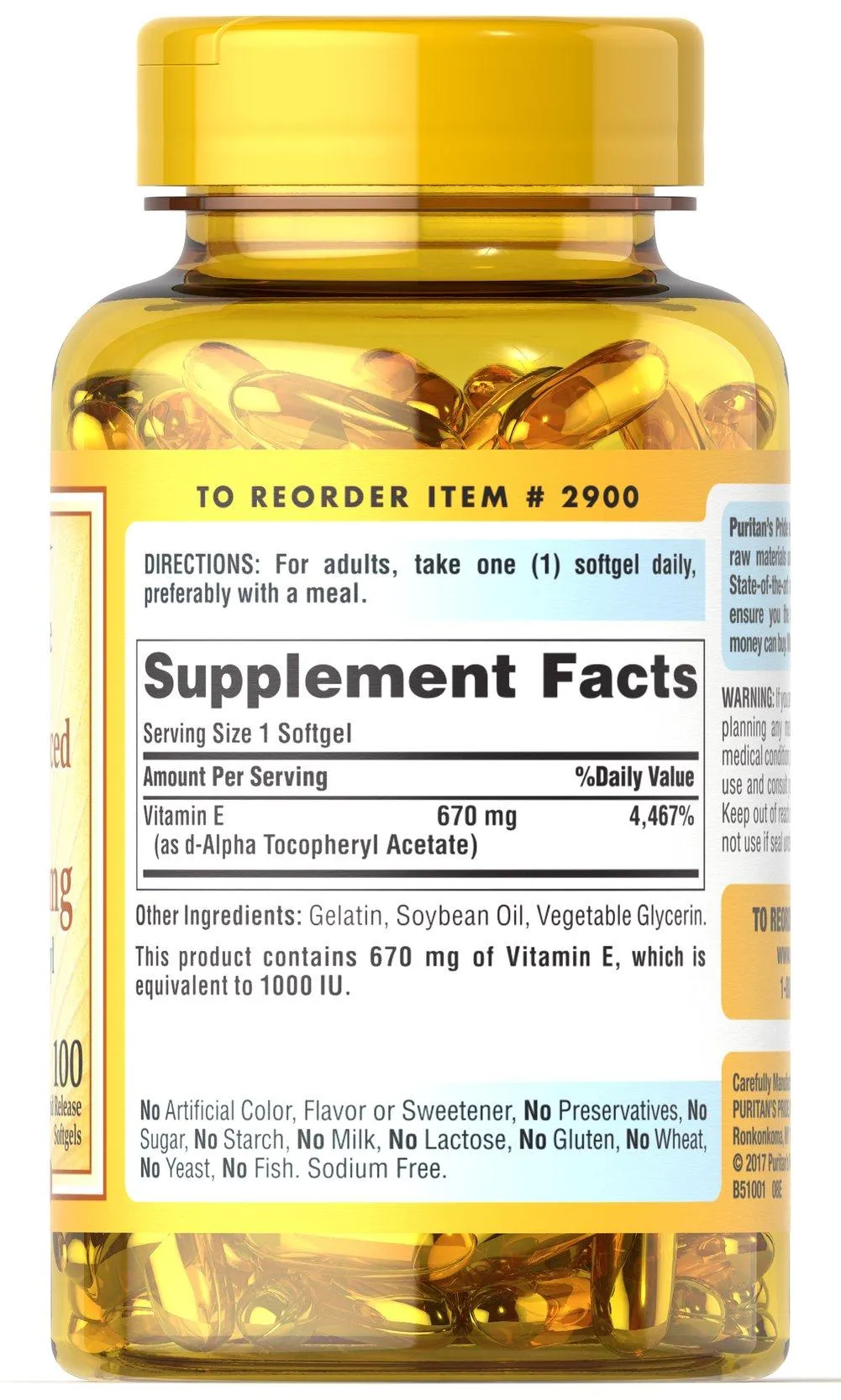 維他命E 1000 iu 天然來源 Naturally Sourced - 5