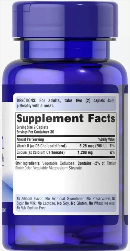 Calcium Carbonate 600 mg + Vitamin D 125 IU 碳酸鈣600毫克+維生素D 125 IU - 3