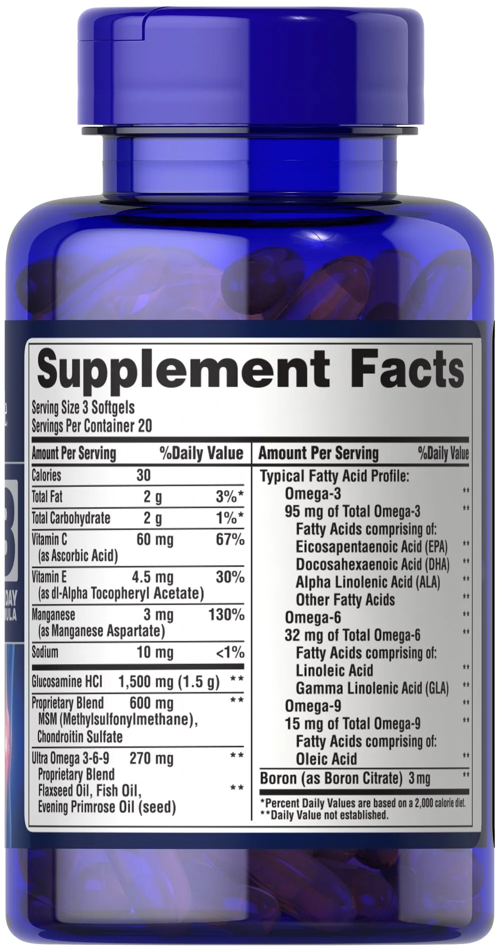 葡萄糖胺、軟骨素、MSM及Omega 3、6、9複方 - 4