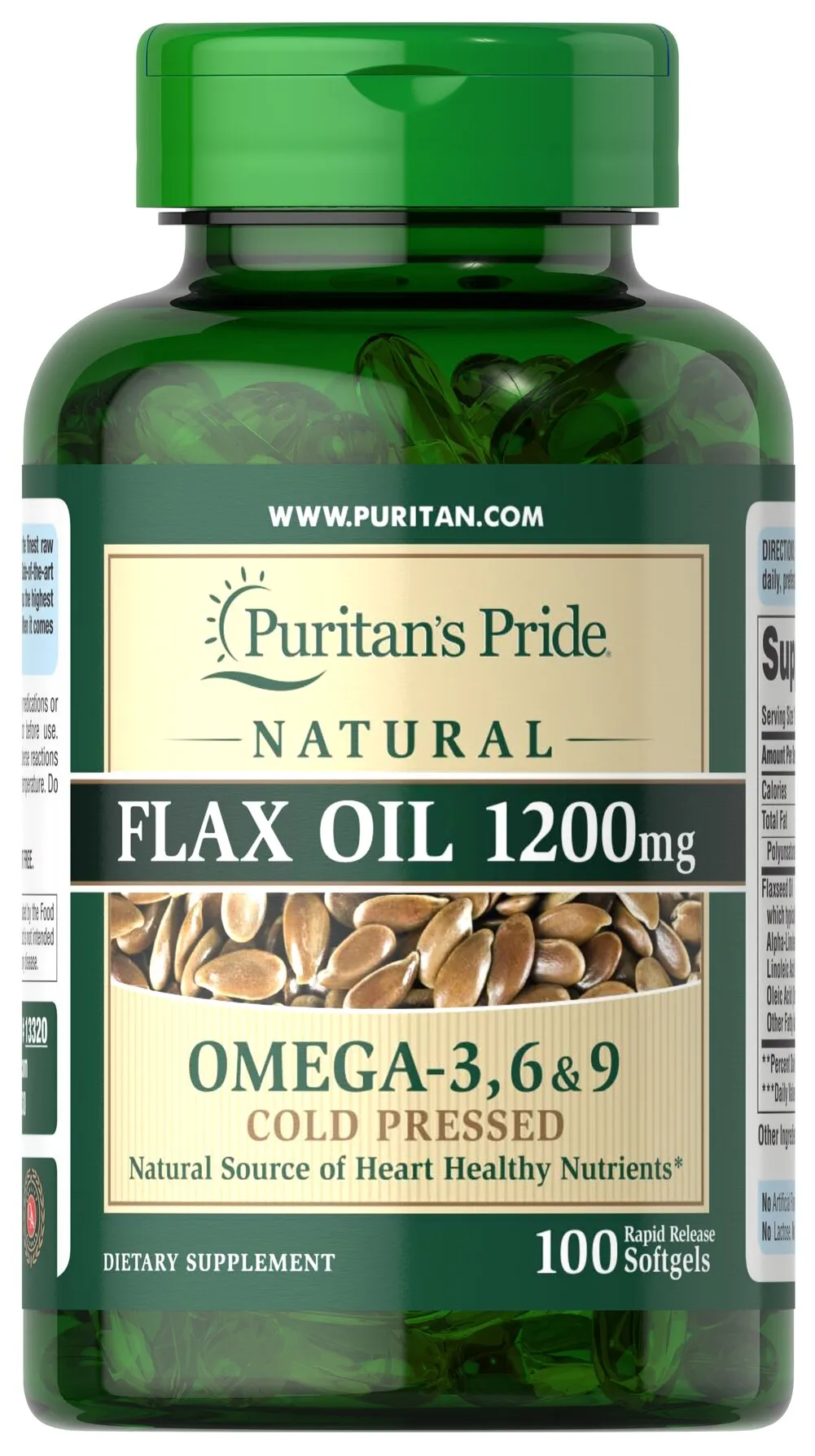 Natural Flax Oil 1200 mg 天然亞麻油 1200 毫克 100膠囊 - 2