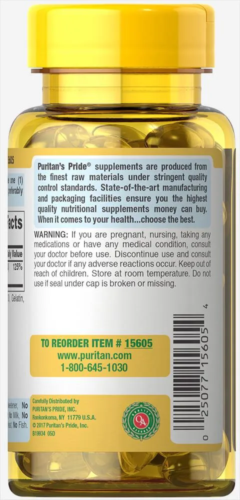 維他命D3 1000 IU (25 mcg) 100 Softgels - 4